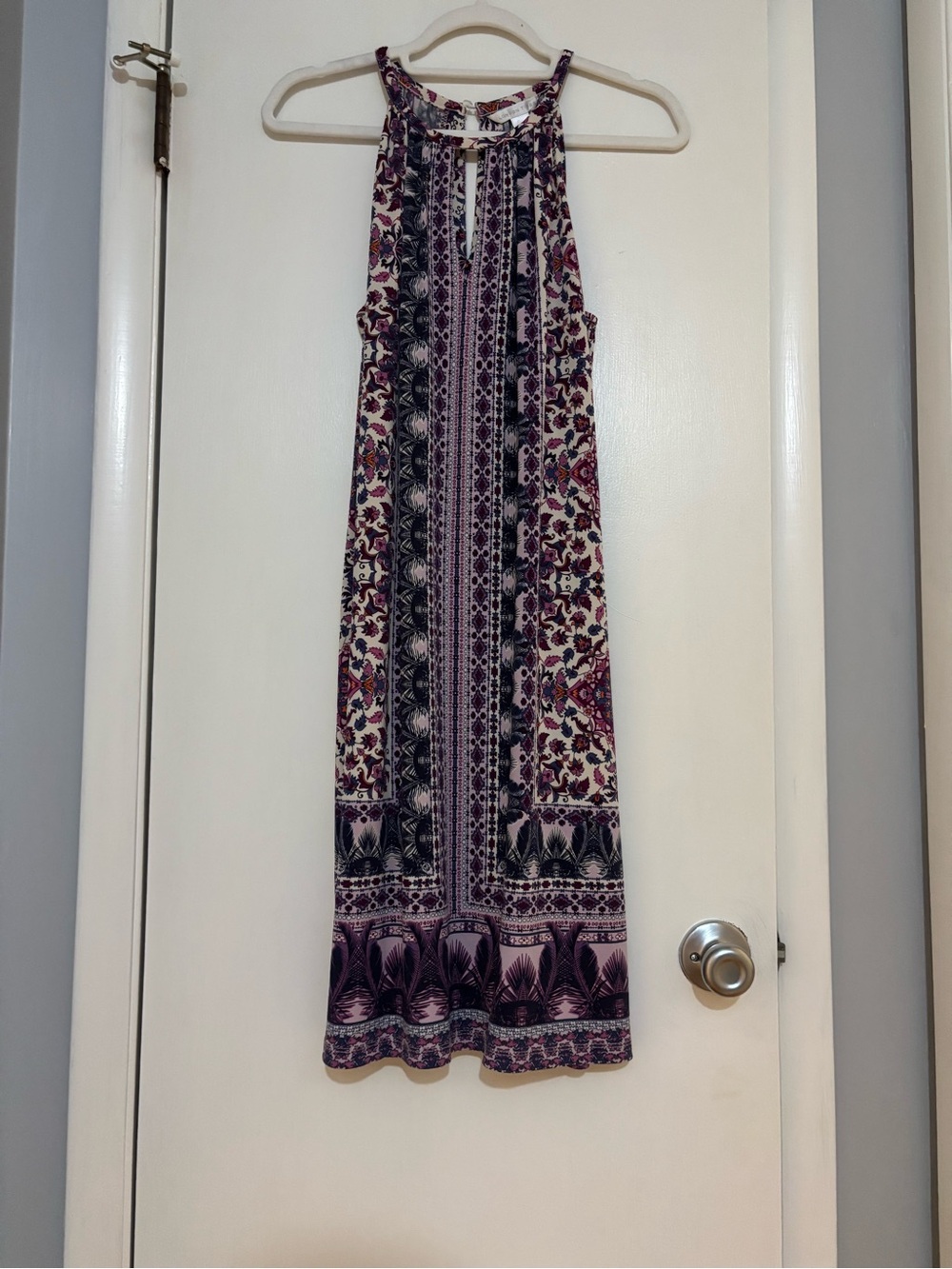 London Times Purple Floral Print Maxi Skirt
